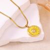Exotic Retro Style Stainless Steel Sun Moon Pendant Necklace for Women