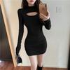 Spice Girl Sexy Long-sleeved Dress Women's Spring New Careful Design Sense Versatile Pleated Hip Skirt