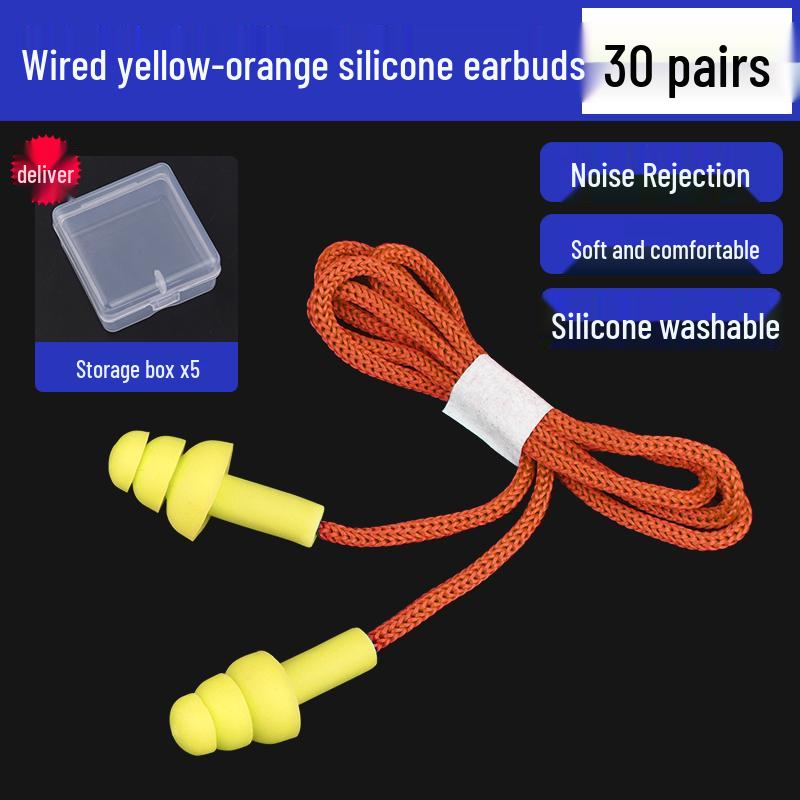 Silicone Noise-Canceling Earplugs for Industrial, Mechanical Workshops, Studying, and Sleep