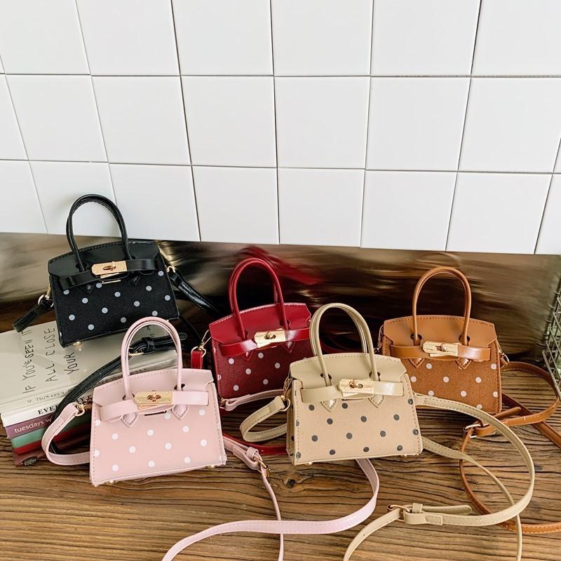 Children Polka Dot Pattern Pu Small Bag With Geometric Pattern For Daily Use