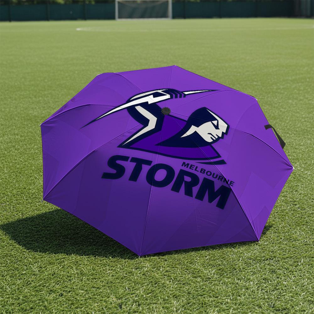 

1 шт. Автоматична складана парасолька - Візерунок Melbourne Storm, Портативна та складана конструкція з 8 спицями, Різдвяні та Днем народження подарунки