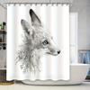 Fuchs Duschvorhang Waldtier Wald Natur Badezimmer Dekor Rustikal Bauernhaus Zuhause Künstlerisch Wildtier Wandteppich Wasserdicht Set