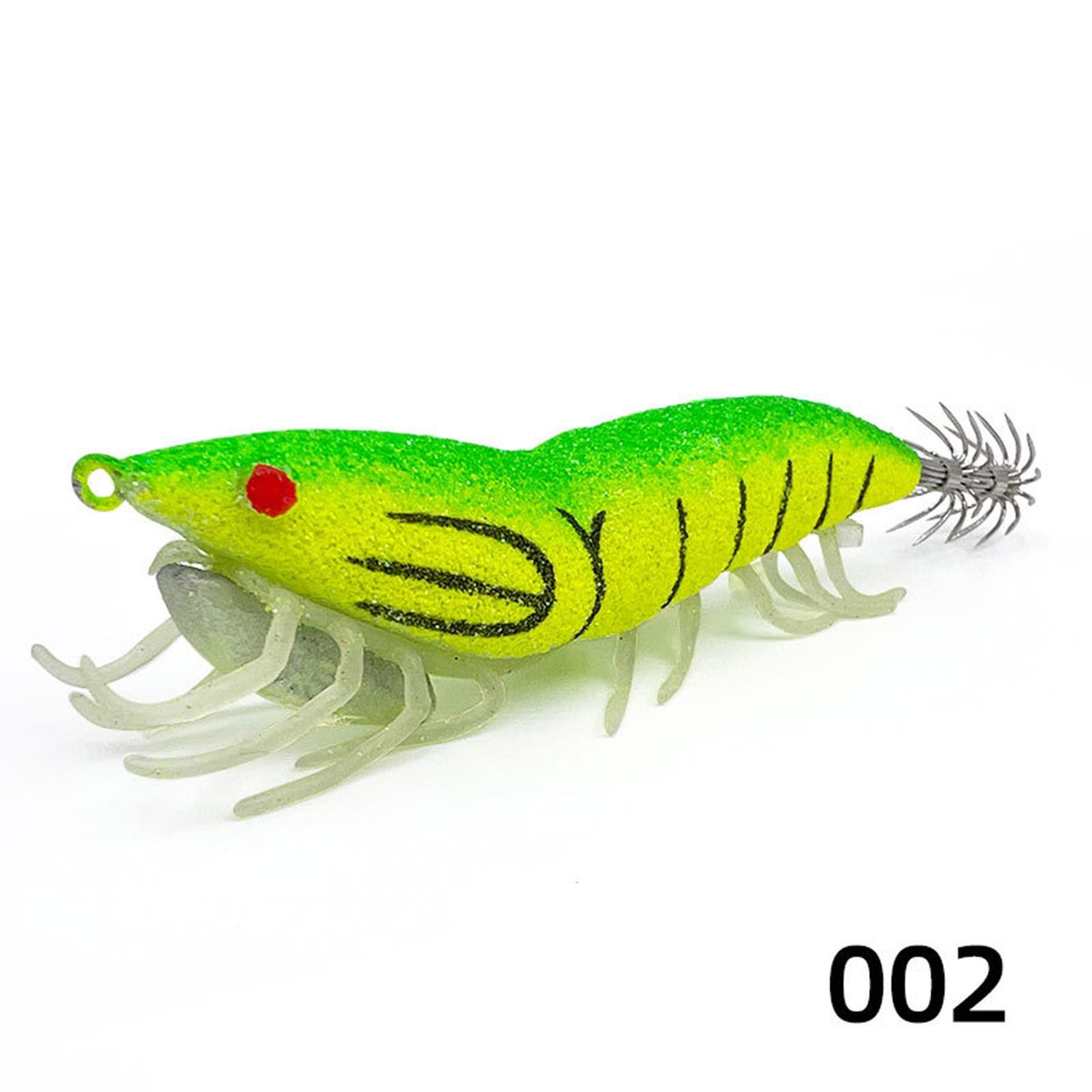 

Искусственная креветка с кольцами Бусина Каракатица Крючок Светящиеся кальмары Джиги Светящиеся Джиги Крючок One Size