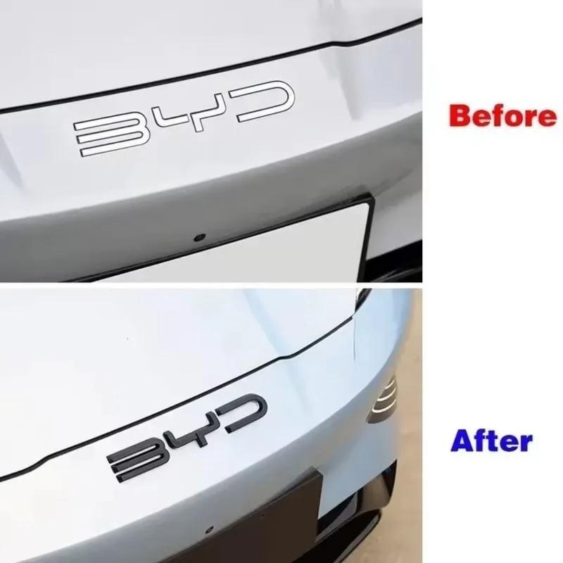 Car 3D BYD Decal Carbon Fiber Badge Sticker For BYD Atto3 Seal Han Tang Dolphin Song Yuan Trunk Steering Wheel Exterior Dec