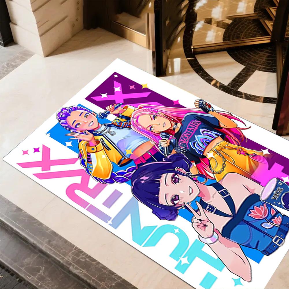 1pc K-pop Demon Hunters Rug Home Carpet Decoration Office Decor Gift Living Room Bedroom
