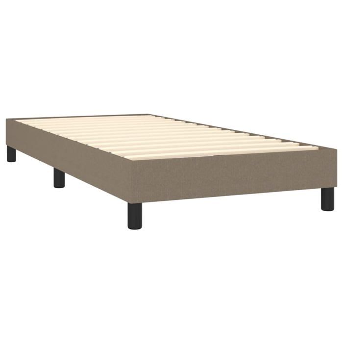 Sommier à lattes avec matelas - Taupe - 90x190 cm - Tête de lit réglable - Tissu durable