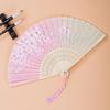 1 Stück - Vintage Seiden-Faltfächer Chinesische Japanische Kunsthandwerk Geschenk Heimdekorationen Tanz-Handfächer Bambus Zimmerdeko Holzfächer