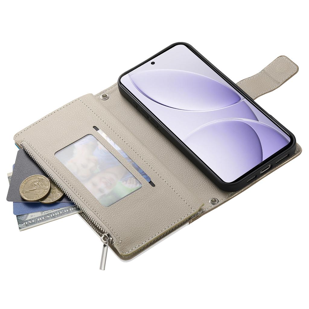 Leather Case For Xiaomi Redmi K80 Pro 5G/K80 5G/Poco F7 Pro 5G/F7 Ultra 5G Zipper Wallet Color Splicing Flip Phone Cover with Straps