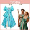 Kids 2 Enchanted Giselle Cosplay Costume Dress Bag Outfit Carnival Girl Roleplay