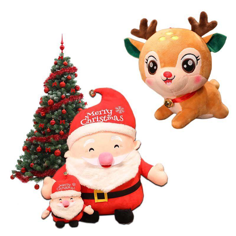 Deer 20cm Santa Plush Toy Stuffed Doll Christmas Series Gifts For Children