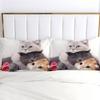 Cute Three Kittens 3D Print Bedding Set For Kid Teen Adult Animal Style Duvet Cover Soft Comfortable Home Polyester Quilt Cover