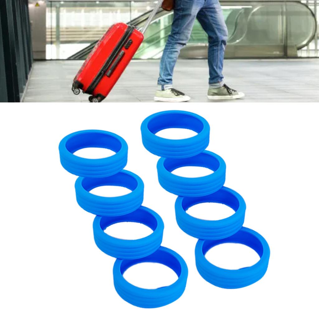 8PCS Luggage Suitcase Wheels Cover Silicone Noise Reducing Luggage Wheels Protector Cover