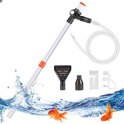 Saugpumpe mit Druckknopf, Wasserwechsel-Set für Aquarien, Einstellbarer Wasserdurchfluss, Sandreiniger, Kiesreiniger für Aquarien, Mit Glasschaber