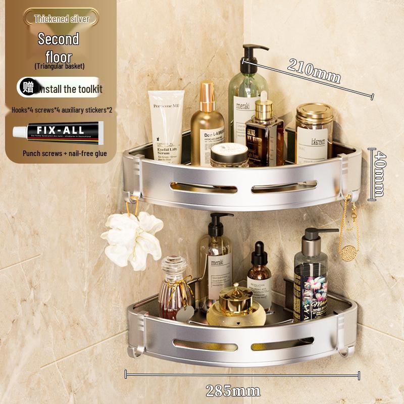 

Трикутна настінна алюмінієва кутова полиця-стійка для ванної кімнати