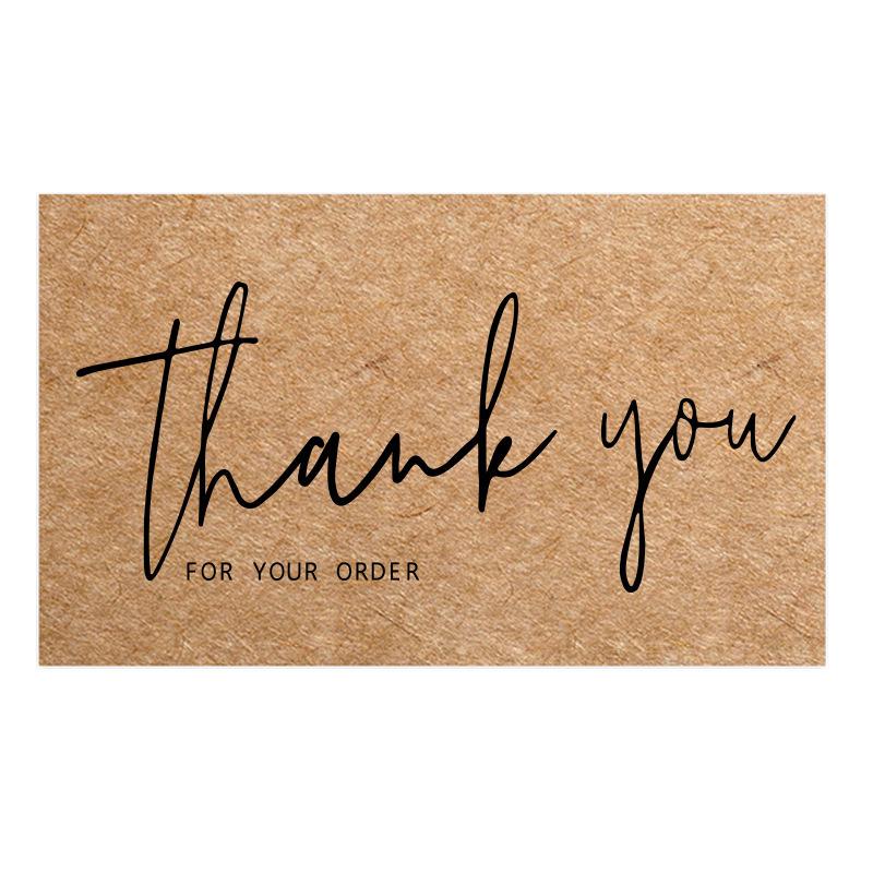 Black Thank You Greeting Cards, 50 Sheets/Pack