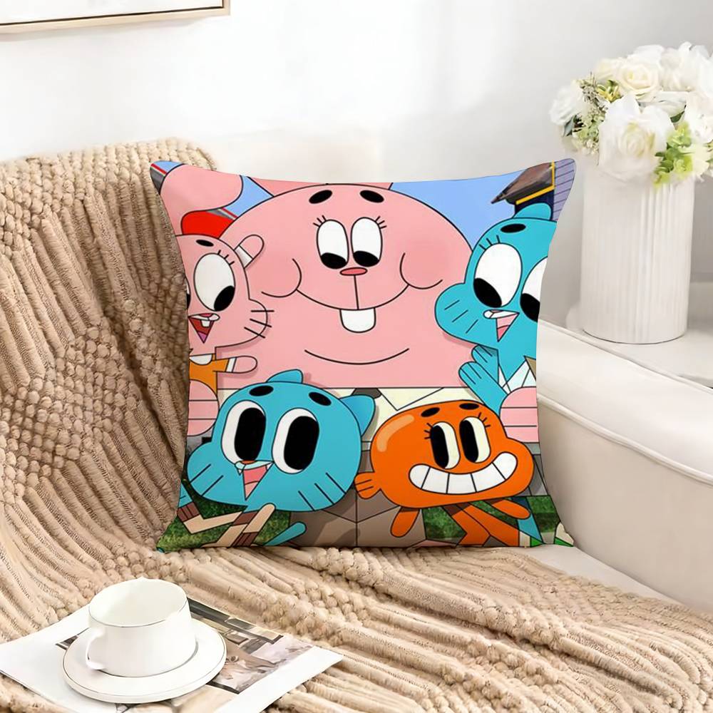 The AAMAZING WWorld of GGumball Pillow Case Square DoubleSided Sofa Cushion Cover Bedroom Bedside Pillow