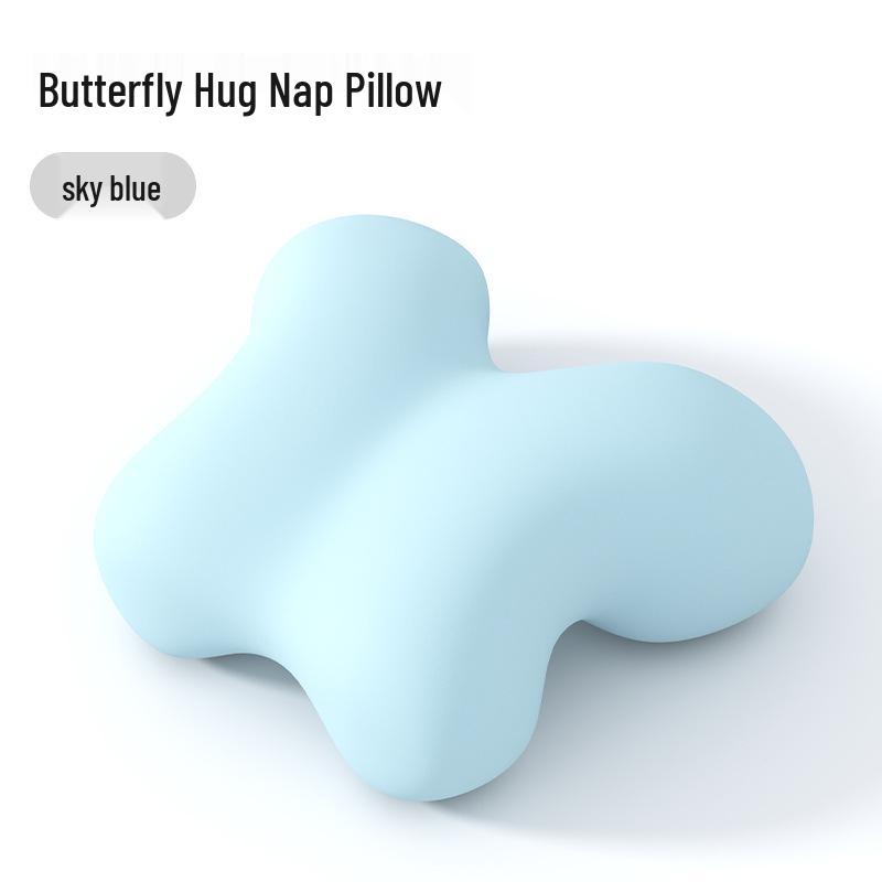Ergonomic Nap Pillow: Prone Sleeping, Desk Nap, Cervical & Neck Support, Side Sleeping Comfort Butterfly Nap Pillow 24x28x12cm небесно-голубой