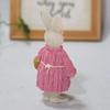 Easter Bunny Figurine Resin Woven Rabbit Statue Party Background Decor Accessory