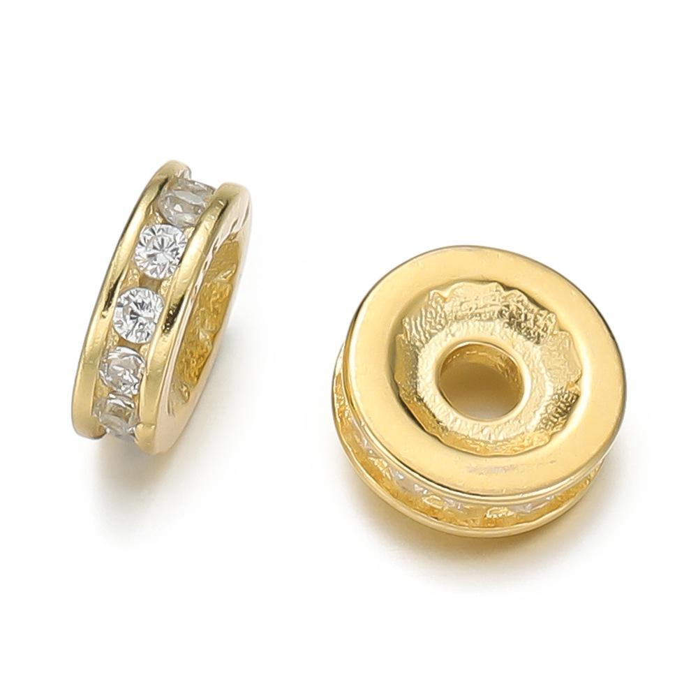 925 Sterlingové stříbro Spacer korálek s diamanty pro náramky a náhrdelníky