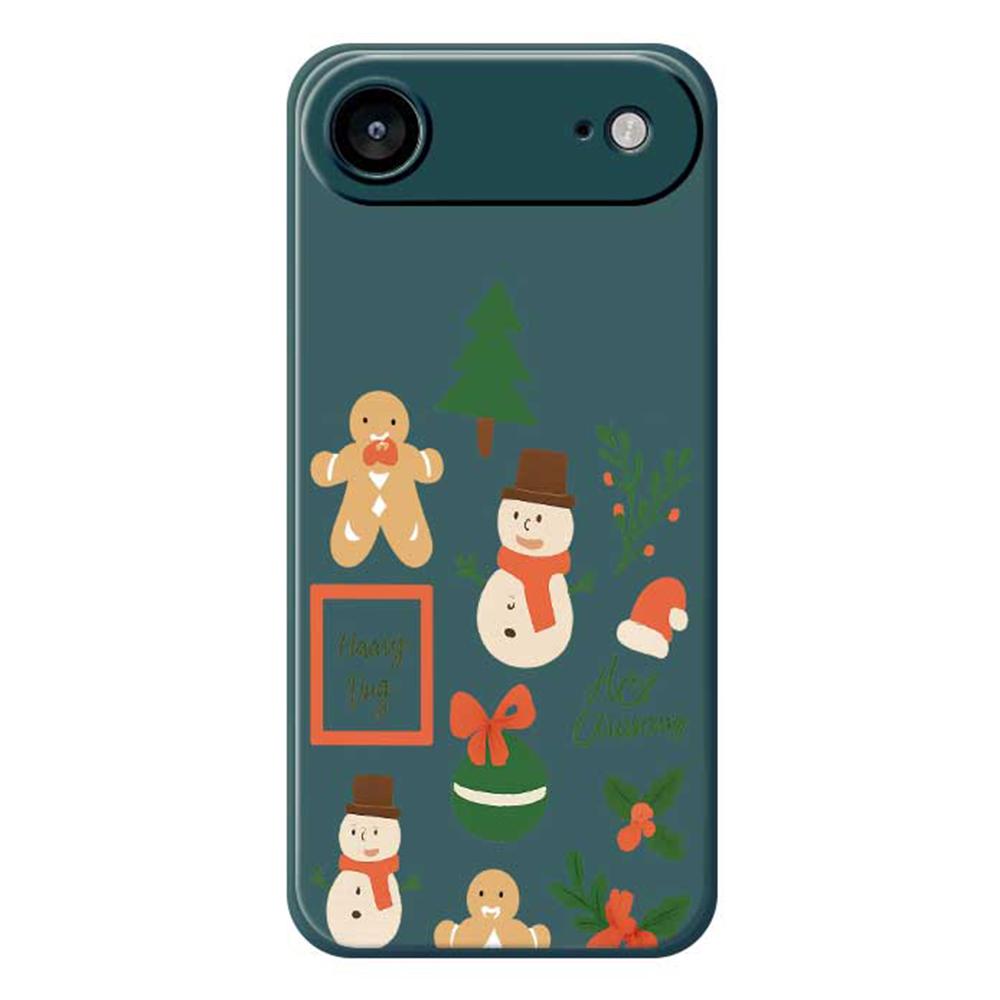 For iPhone 17 Air Case Christmas Snowman Pattern Printing Straight Edge TPU Phone Back Cover