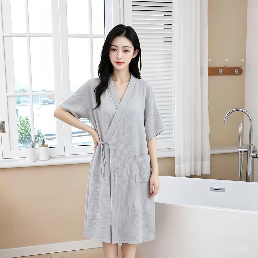 Unisex Quick-Dry Pure Cotton Gauze Bath Towel & Wearable Bathrobe