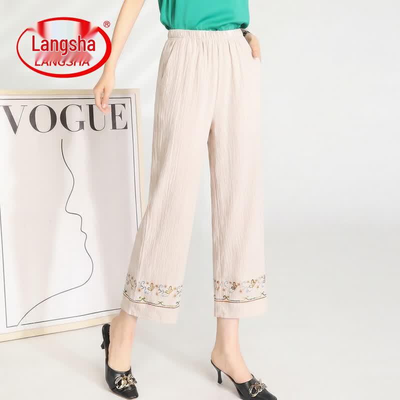 

LangSha Women s Plus Size Floral Straight Leg Capri Pants 2XL