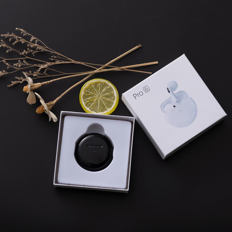 Pro6 Wireless Sports Earbuds: Long Battery, Smart Noise Cancellation, Semi-in-Ear Design.