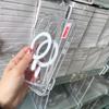 MagSafe Magnetic Case for iPhone 15/15 Pro: Transparent Acrylic, Full Coverage, Hard Shell