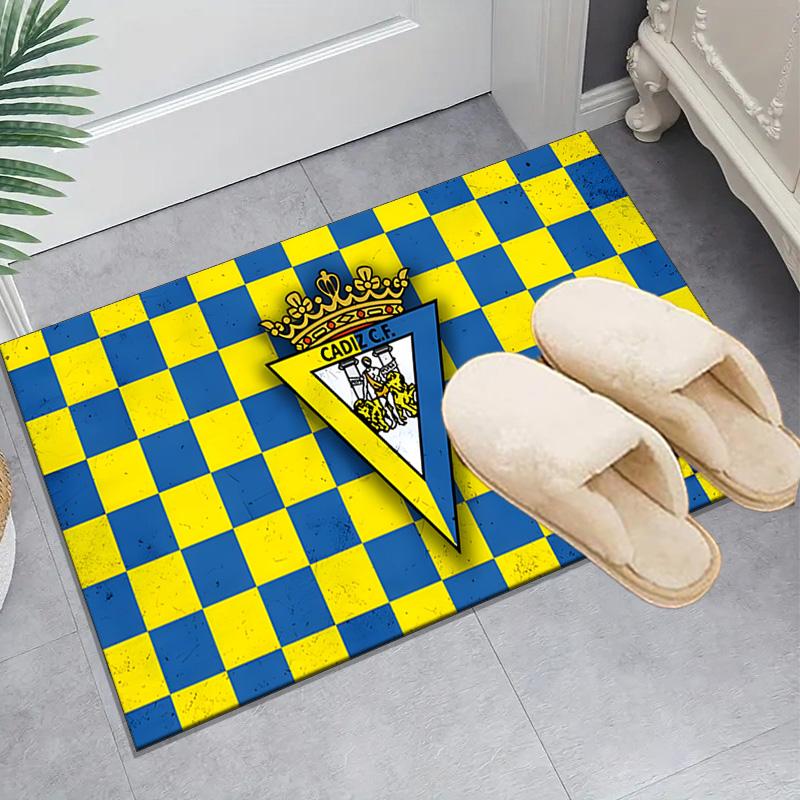 1PC Cadiz Cf Badge Design Floor Mat for Living Room, Game Rooms, Office, Bedroom, Office Floor Mat Playful Design, Christmas fan gifts
