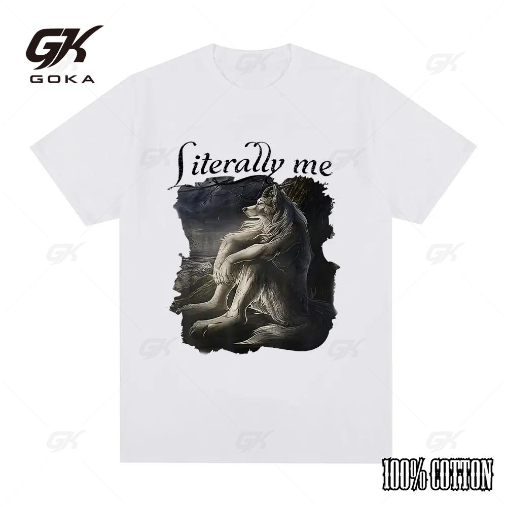 

Сидящий Волк Буквально Я Смешные Графические Футболки Мужская одежда Уличная одежда Лето Женские Футболки с коротким рукавом Повседневные Топы Футболки Унисекс 4XL