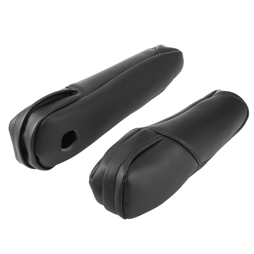 X AUTOHAUX Auto Vordersitz Armlehnenbezug Mikrofaser Kompatibel mit Honda 1 Paar Ersatz, Leder, Schwarz, CR-V 2007-2009,