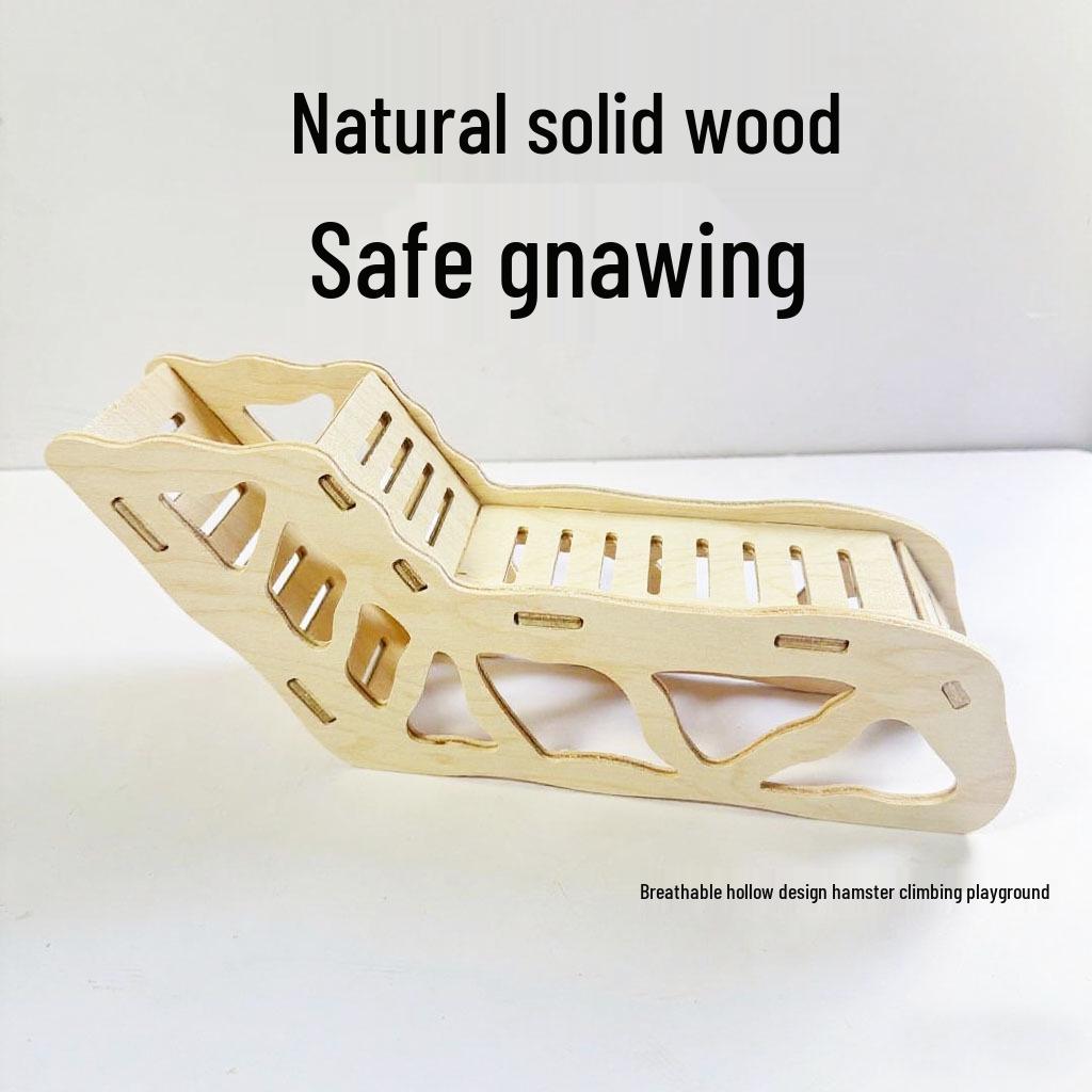 Wooden Two-Story Hamster Hideaway Tunnel & Digging Platform