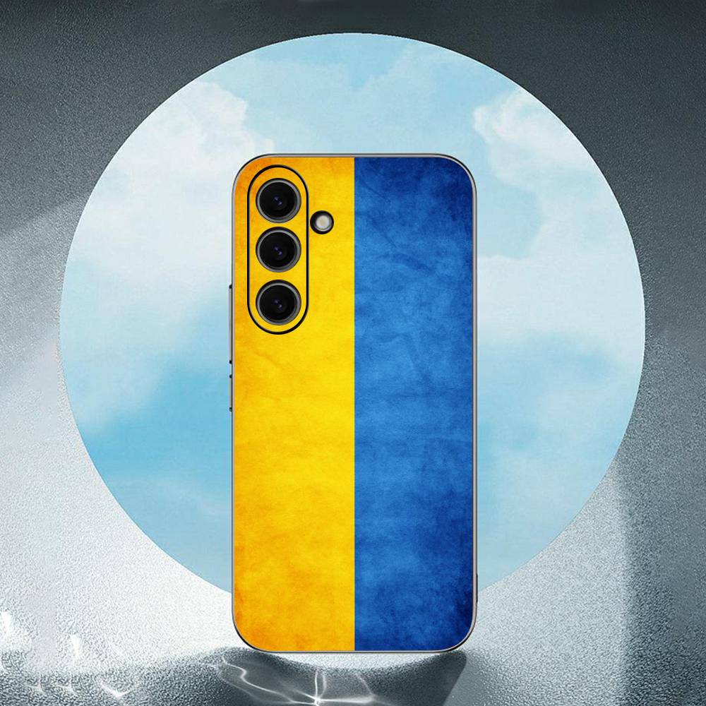 Ukraine Flag For Samsung Galaxy S25 S24 S23 Ultra S22 S21 Plus S20 Black Soft Silicone Protective Case