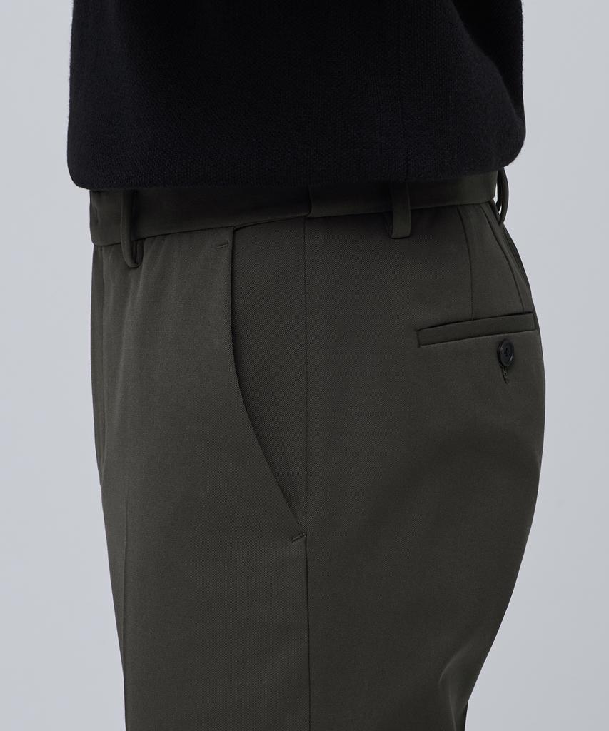 MUSINSA STANDARD Heavyweight Fleece-Lined Tapered Hidden Elastic Waist Length Slacks [Van Dyke Brown]