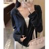 Women S Loose Fit Hooded Zip Sweatshirt Jacket Long Sleeve Casual