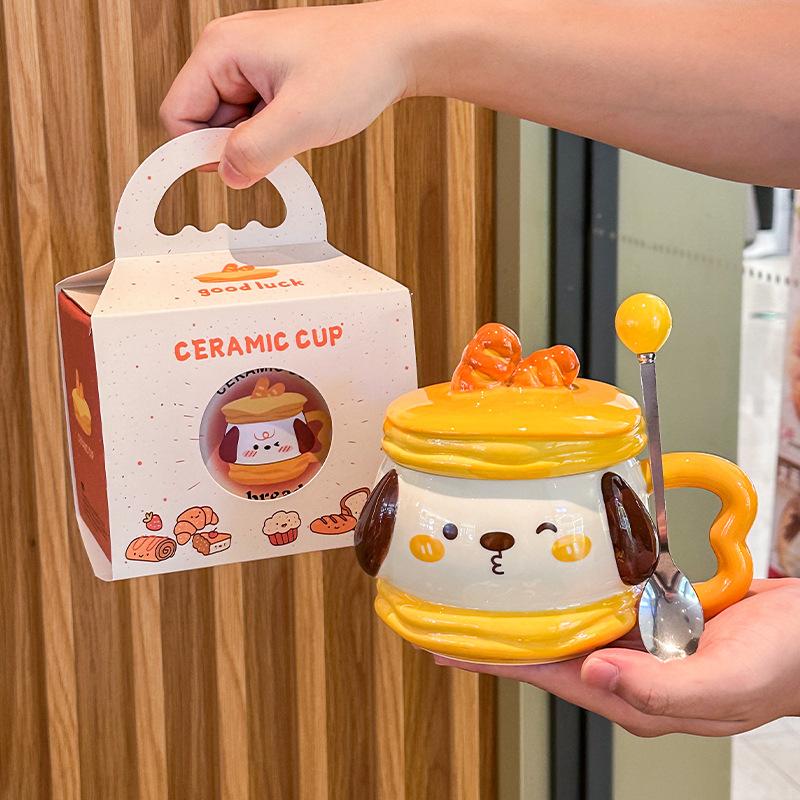 Baguette Puppy Cup Birthday Gift Ins Couple Girlfriend Coffee Water Cup Cute Ceramic Cup Gift Box