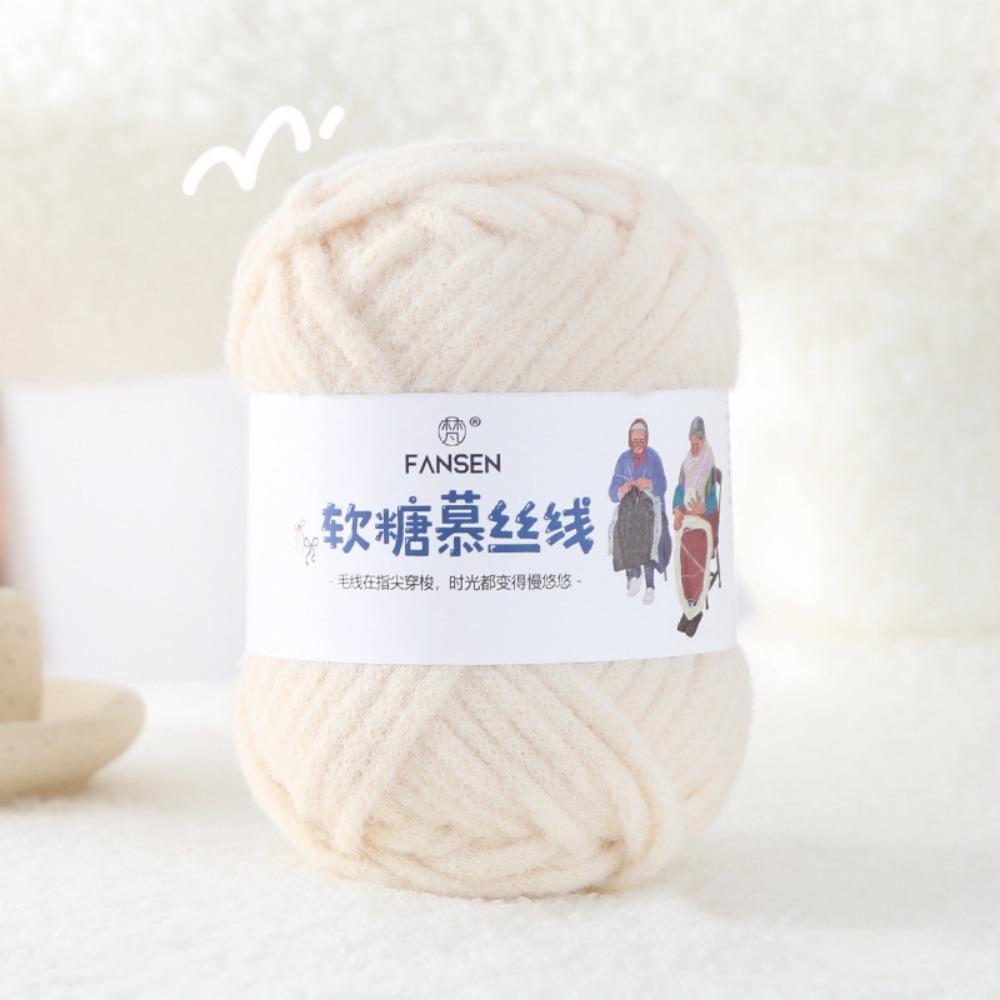 

Practical 100g/ Roll Wool Yarn Handmade Knitting Crochet Yarn Soft Thickness Yarn Ball For Basket Carpets