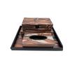 Modern Wooden Grain Ornament Storage Box - Decorative Display and Soft Furnishings for Home Decor.