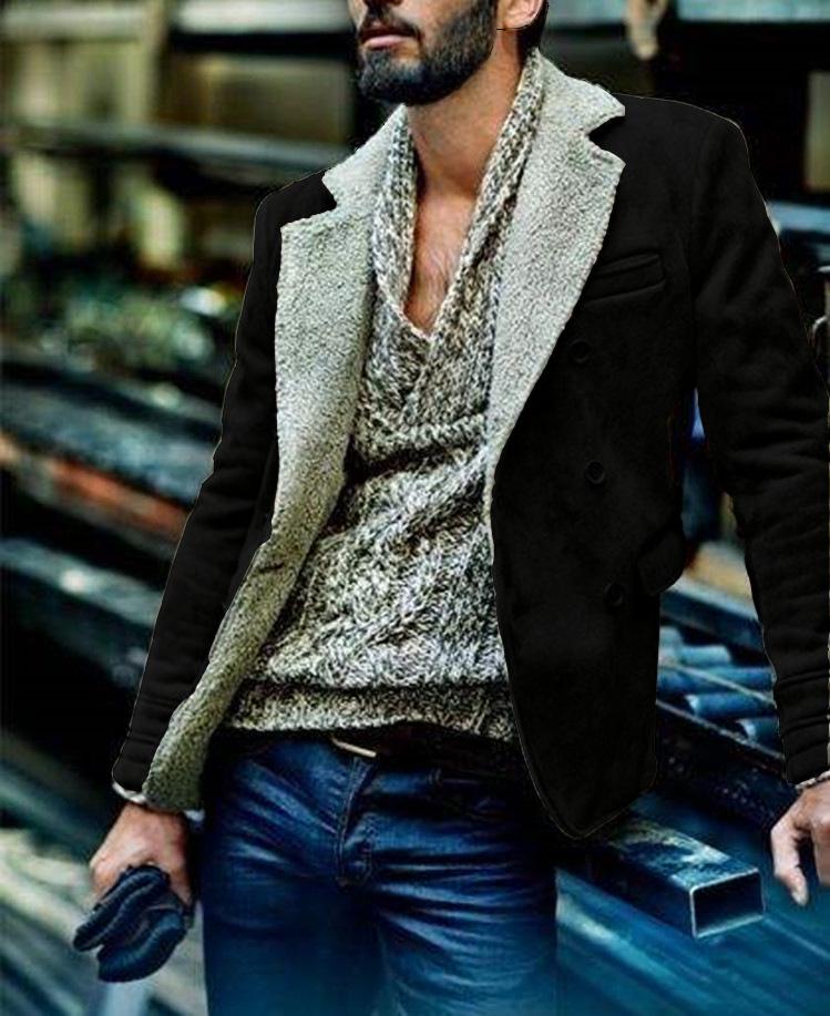 

Men s Faux Leather and Fur Winter Jacket - European & American Style, Warm & Stylish Coat 4XL чорний