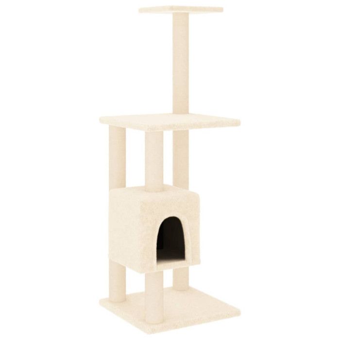 VidaXL Cat Tree with Sisal Scratching Posts Cream 104 Cm 171469