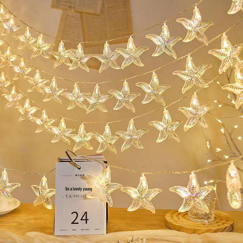 LED Colorful Seashell & Starfish Festive Lights for Indoor/Outdoor Décor