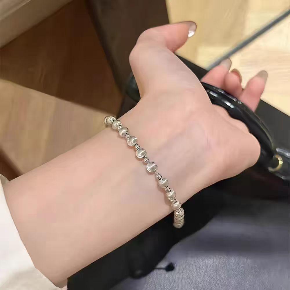 European and American simple cat eye pull bracelet burst flash small light bulb car flower round beads women party Zircon gift