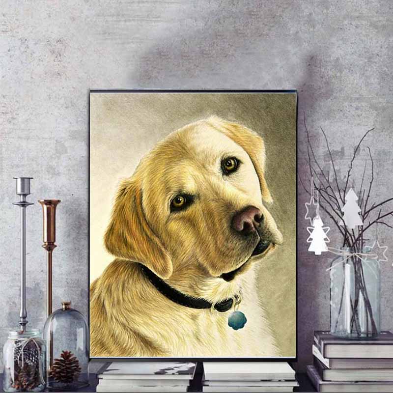 Lonely Dog Diamond Painting Set, 5D Cross-stitch Craft Painting, DIY Gem Rhinestone Crafts Decoration Home Wall Mural