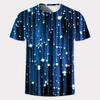 Verano Nuevo 3D Dorado Moda Digital Harajuku Estampado Manga Corta Cuello Redondo Masculino Casual Personalidad Hip Hop Calle Camiseta Tops