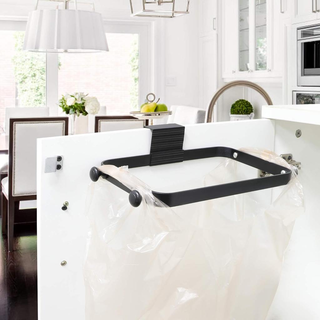 Metal Trash Bag holder for Kitchen,Office,Dorm Room,Hanging Trash Can, under Cabinet Hanger Rack,Space Saving Garbage Hook,bag holder for plastic