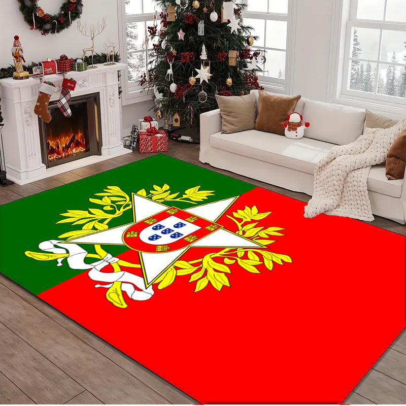 1PC Rug Portuguese Coat Of Arms Carpet, Chair Rug,Area Rug for Office Bedroom Living Rooms Bedroom, Doormat Decor Christmas Fan Gifts