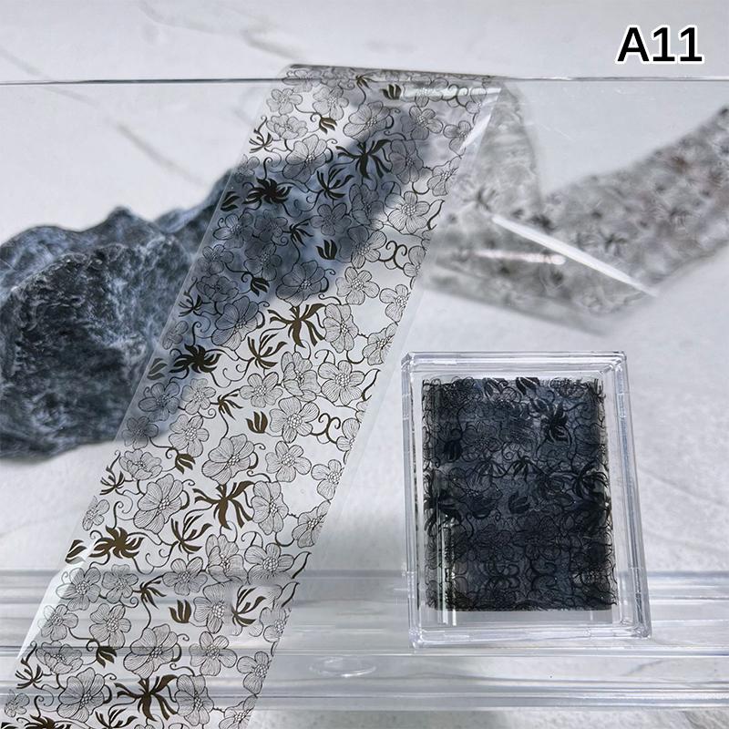 1Pcs 100cm Flower Rose Nail Transfer Foils Sticker Paper Floral Stickers Nails Wraps Tulip Nail Art Stickers Decal Nail Art