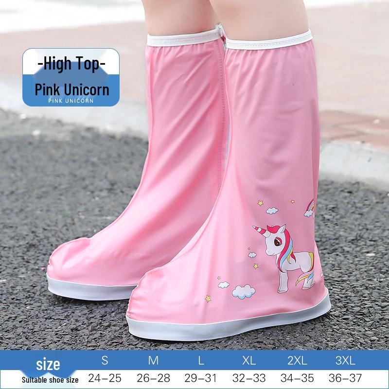 Shangyu High-Top Children's Non-Slip Rain Boots - Summer Waterproof, Thickened, Wear-Resistant, Mid-Calf Silicone Covers
