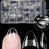 120/150PCS Short Square Nail Tips Almond Shape Half Matte Fake Nails Extension Tips Pre-Shaped Press On Nails