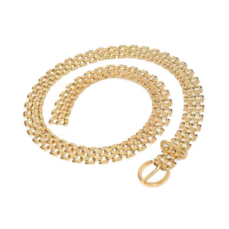 European and American Jewelry Fashion New Women's Metal Belt Women's Casual Versatile Hollow Decorative Waist Chain